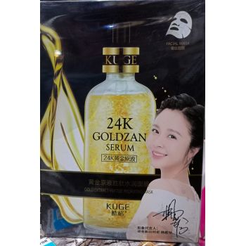 Pack of KUGE 24K GOLDZAN SERUM Gold Extract Peptide Hydrating Mask